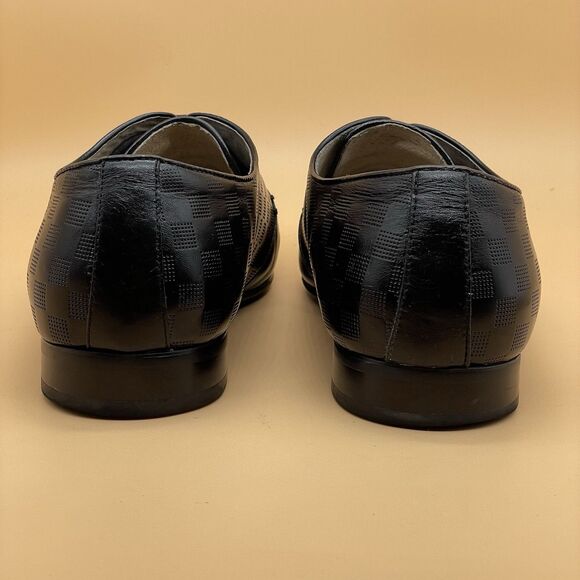 Stacy Adams Oxford Dress Shoes Men’s 11.5M Printed Black Leather 24655 Formal main image 7